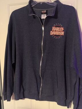 Harley Haven, Columbia SC Harley-Davidson Charcoal Heather Zip-Up Sweatshirt.